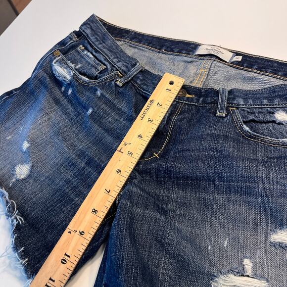Abercrombie & Fitch Cotton Distressed Denim Shorts Size 10 - Picture 6 of 8